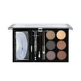 thumbnail image 1 of 6 Colours Eyebrow Contour Powder Kit with Eyebrow Palette Set Brush Eyebrow Stencil Professional Eyebrow Powder Make Up Set, 1 of 9