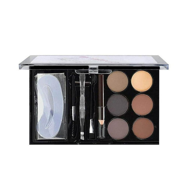 serony 6 Colours Eyebrow Contour Powder Kit with Eyebrow Brush Eyebrow Stencil Professional Eyebrow Powder Make Up Set