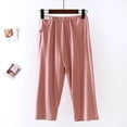 thumbnail image 2 of LIaqionyy Women's Maternity Capri Pajama Pants Adjustable Waist Soft Pregnancy Cropprd Pant Stretchy Lounge Bottoms, 2 of 5