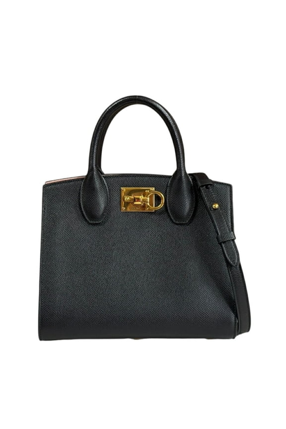 Pre-Owned Salvatore Ferragamo Studio Box Bag XS Shoulder Bag, Leather, Black,... (Good)