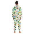 thumbnail image 4 of FORMRS Onesies Pajama for Adults Unisex Hoodie Winter Jumpsuit One Piece Sleepwear, Sizes S-2XL, Retro Blue Floral, 4 of 7
