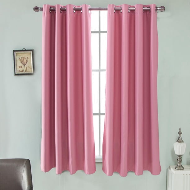 1 Panel con Ojales en Parte , Cortinas Opacas, Tratamiento de Ventanas, Aismiento Térmico. Rosa 42x84 pulgadas Macarena Cortinas opacas para ventanas