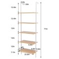 thumbnail image 3 of Industrial Wall-Mounted Ladder Shelf, 5-Tier Modern Bookshelf with Industrial Metal Frame, Bookcase Organize Plant Flower Display Stand for Kitchen, Living-Room, Bedroom, Office, 3 of 7