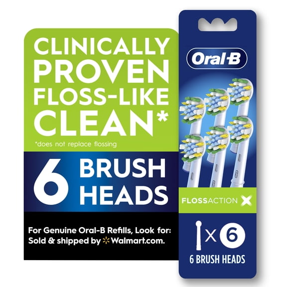 Oral-B FlossActionX X-Filament Replacement Brush Heads, 6 Count