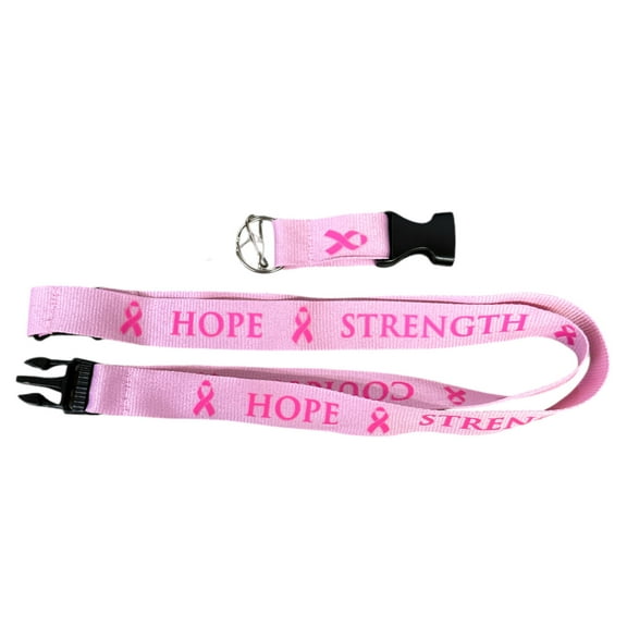 Breast Cancer Awareness Save The Cure Lanyard With Strength, Love and Courage