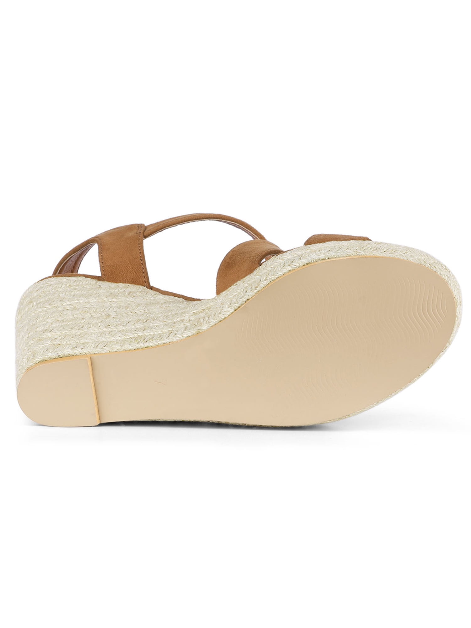 DARING DIVA Women's Stylish Espadrilles Platform Slingback Wedges Sandals Brown 9