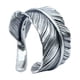 thumbnail image 4 of Anillo de pareja con plumas indias, joyería de plata de ley 925, anillo abierto femenino de estilo coreano, regalo de Navidad, 4 of 6