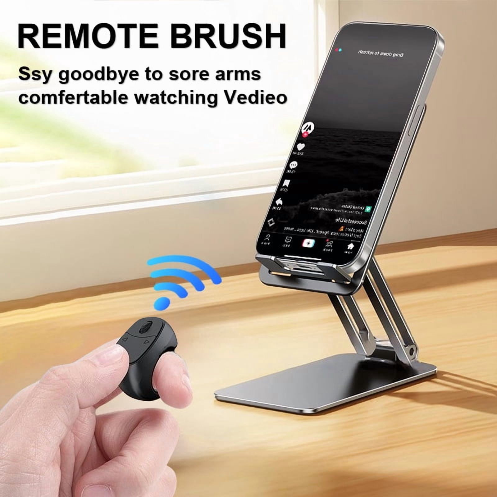 Wireless Scrolling Ring Remote for TikTok YouTube Shorts, Phone Camera Controller with Charging Case, Hands-Free Video Remote for iPhone Android