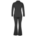 thumbnail image 5 of WXLWZYWL Womens Suits Blazer and Pants Long Sleeve Solid Suit Pants Casual Elegant Business Suit Sets Black, 5 of 6