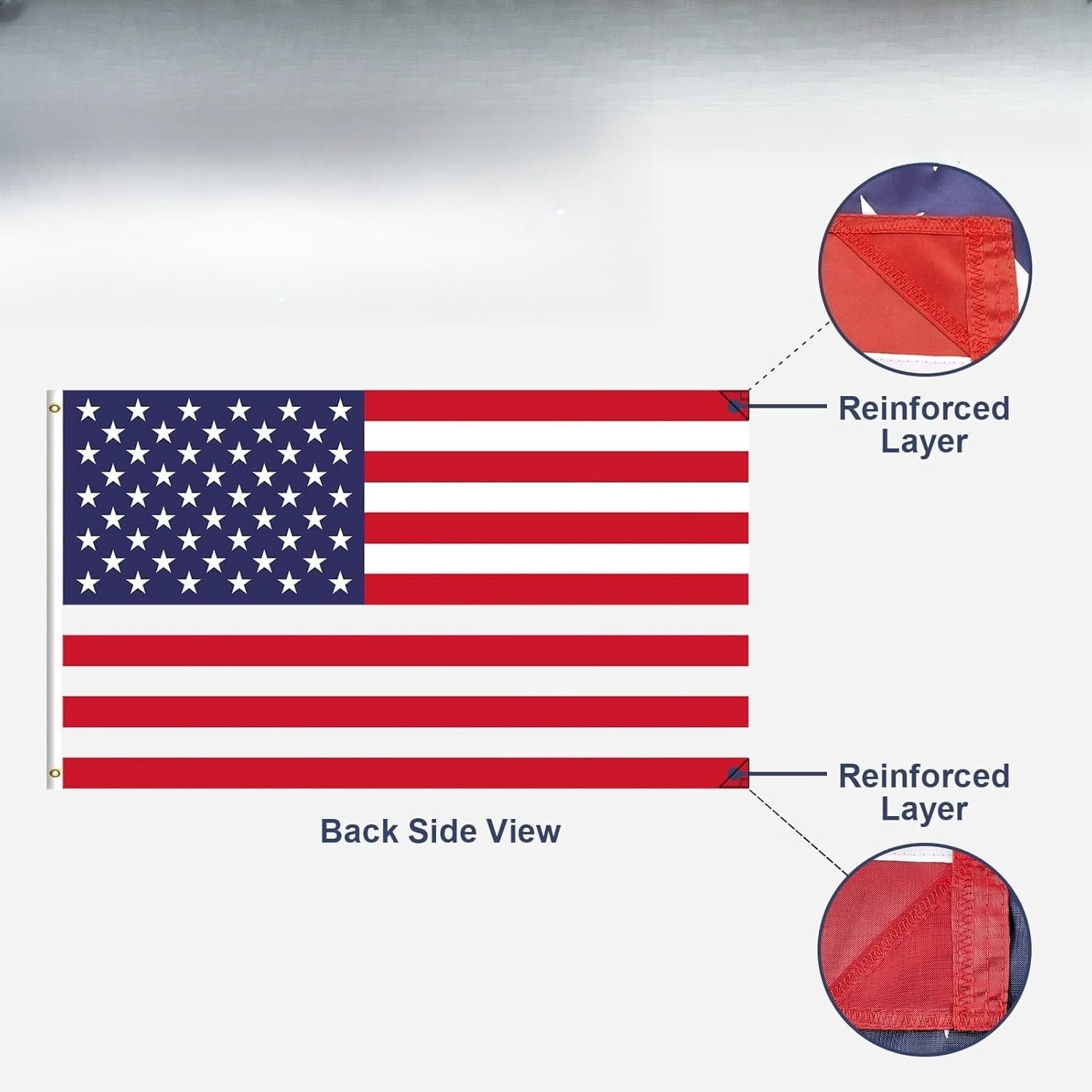Lanola 3x5 Outdoor Heavy Duty, American Flags for outside 3x5 , Heavy Duty Nylon USA Flags with Durable Brass Grommets, Sewn Stripes Standard, 300D Nylon USA Flag for Indoor Outside Decoration
