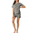 thumbnail image 2 of INSPIRE CHIC Women's Pajama Sets Sleepwear Cute Polka Dots Short Sleeve Nightwear Gray Small, 2 of 7