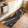 thumbnail image 3 of Runner Rugs 2x6 Ft, Blue Yellow Ripple Non Slip Area Rugs for Kitchen Bedroom Entryway, Fluid Modern Abstract Art Washable Carpet Runner Rug Floor Mats for Bedroom Home Decor, 3 of 9
