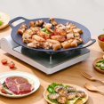 thumbnail image 6 of 38Cm Thick Cast Iron Frying Pan Flat Pancake Griddle Non-Stick Bbq Grill Induction Cooker Open Flame Cooking Pot, 6 of 6