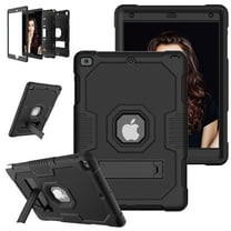 SaniMore for iPad 10.2 inch 9th/8th/7th Generation (2021/2020/2019) Back Case Hidden Kickstand Heavy Duty Protective Shockproof Case for iPad 10.2 inch 9th/8th/7th Gene (2021/2020/2019), Black