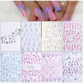 thumbnail image 1 of 8Pcs French Line Nails Art Stickers, Decals Metal Line Nail Sticker, Decals Color Wave Line Nail Stickers, Self-Adhesive Manicure Curve Stripe Geometry Slider Stickers for Women Girls DIY Nail, 1 of 4
