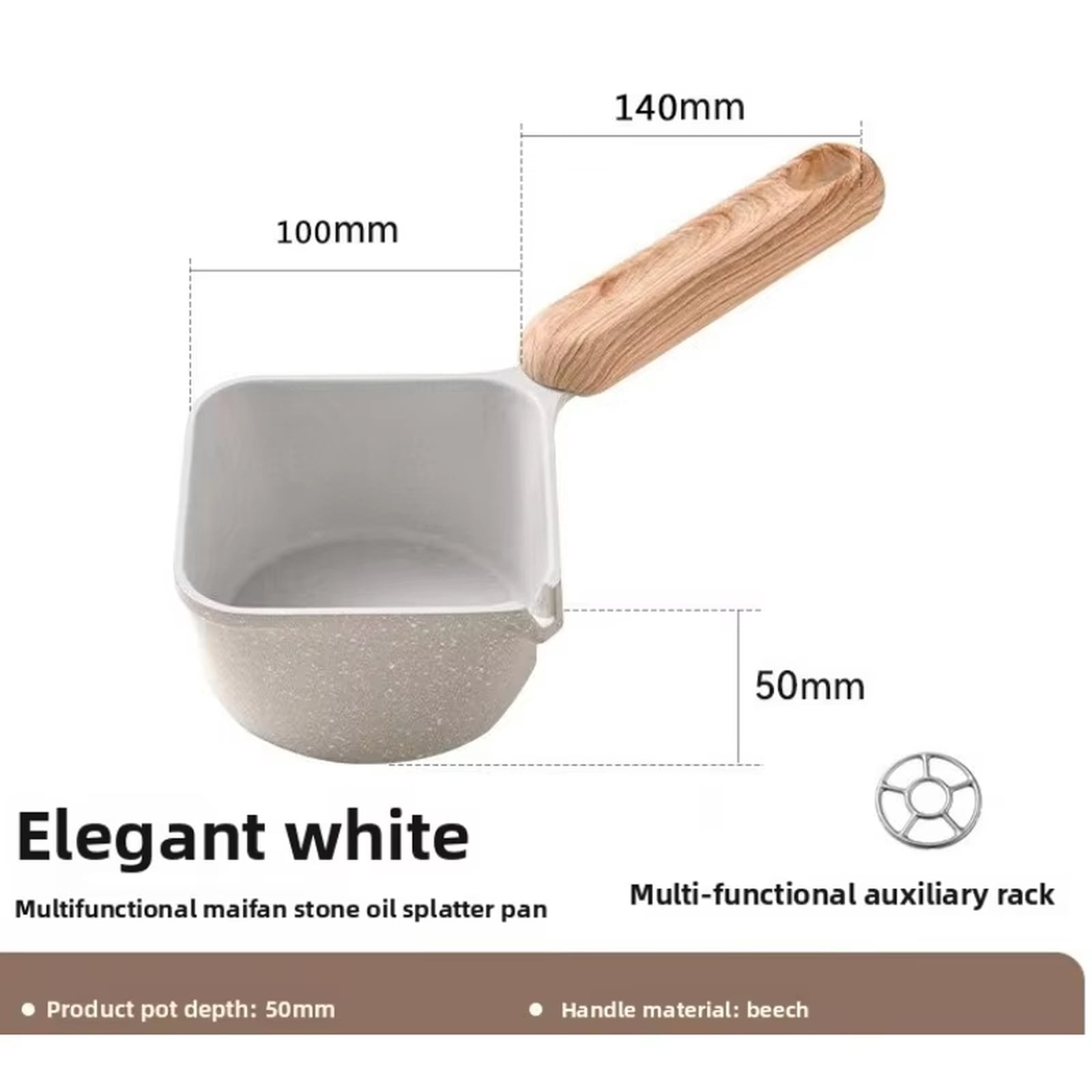 Pot and Pan Set Nonstick, Oil Pan for Oil Change, 2 in Depth, Non Stick Frying Pan, Hot Oil Holding, Kitchen Frying, Light , 1 Pc, Attached Stand