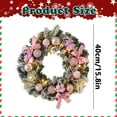 thumbnail image 3 of HomelyJoy 14 Inch Outdoor Christmas Wreath for Front Door, Candy Cane & Pom-Pom Holiday Door Wreath, Durable All-Weather Frosted Pine Design for Windproof Home Decor, 3 of 9