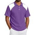 thumbnail image 3 of Hearthz Linen Polo T Shirts for Men Moisture Wicking Raglan Men Short Sleeve Shirt Color Block Soft Breathable Mens Golf Polo Shirts, 3 of 8
