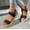 Dark Blue, variant on Dress Sandals for Women, Xunlbb Women's Large Size Retro Flat-bottomed Sandals Sandals With Elastic Or Feet.(Light Blue,Size:42)
