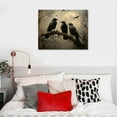 thumbnail image 5 of OBREWY Vintage Crow Picture Dark Academia Paintings Raven Art Print Wall Art Black Bird Picture Gothic Crow Painting Tree Branch Canvas Wall Art Vintage Gothic Artwork for Room 20x16in, 5 of 6