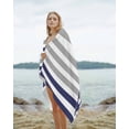 thumbnail image 2 of Anchor Gray Beach Towels Oversized Super Absorbent, Modern Navy Blue White Striped Nautical Lightweight Bath Towel Quick Dry Sets For Bathroom/Pool/Rv Camping/Beach Play/Gym Room/Picnic 35"x70", 2 of 8
