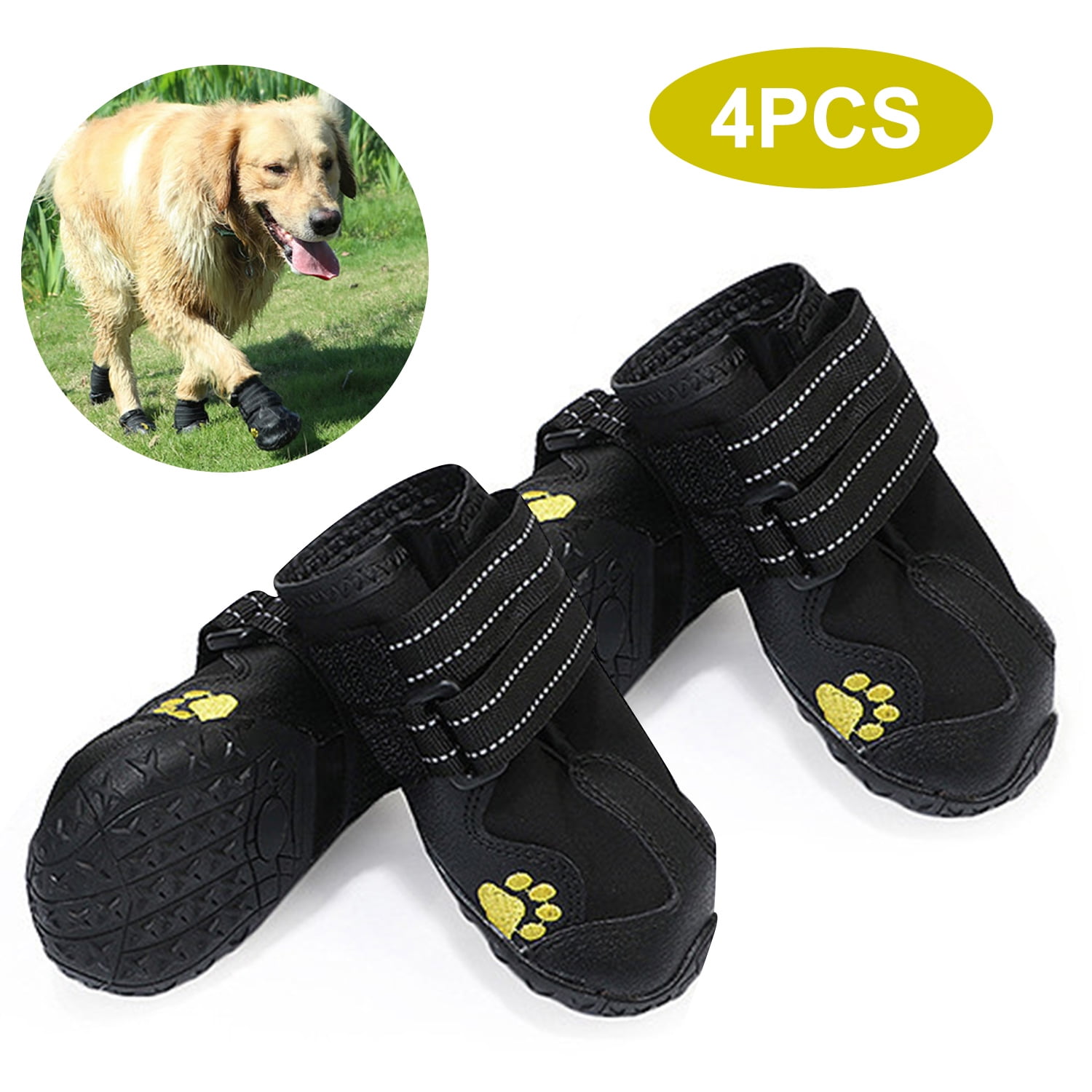 Dog Shoes Boots Waterproof Shoes for Dogs with Reflective Rugged Anti