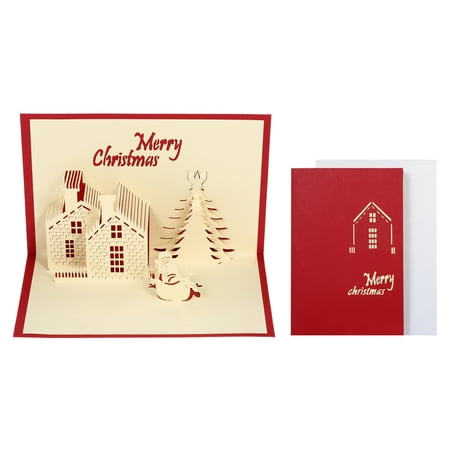 3D Christmas Pop Up Greeting Card Artful Gift Card with Envelope Christmas