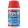 Pepcid Complete Acid Reducer + Antacid Chews for Heartburn, Famotidine, Berry, 50 Ct