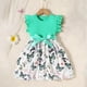 thumbnail image 2 of Odeerbi Niñas Algodón Rib Knit Floral Vestidos Verano Ruffle Manga Arco Princesa Vestido Niños Impreso Sin Mangas Cuello Redondo Rodilla Vestido, 2 of 7