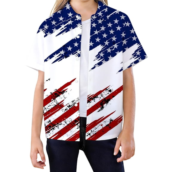 USA 250th Anniversary Shirt Boys Patriotic Graphic Tee Fourth of July Print Short Sleeve Top for Kids Youth Multicolour 3 Years-4 Years