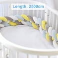 thumbnail image 4 of Almohada de cama trenzada de cuatro hebras con bolas de nudo largo tejidas, tira anticolisión para niños, 4 of 5