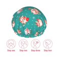thumbnail image 5 of Kdxio Funny Christmas Deer Print Shower Cap for Women,Elastic and Reusable,Double Waterproof Layers Bathing Hat, 5 of 6
