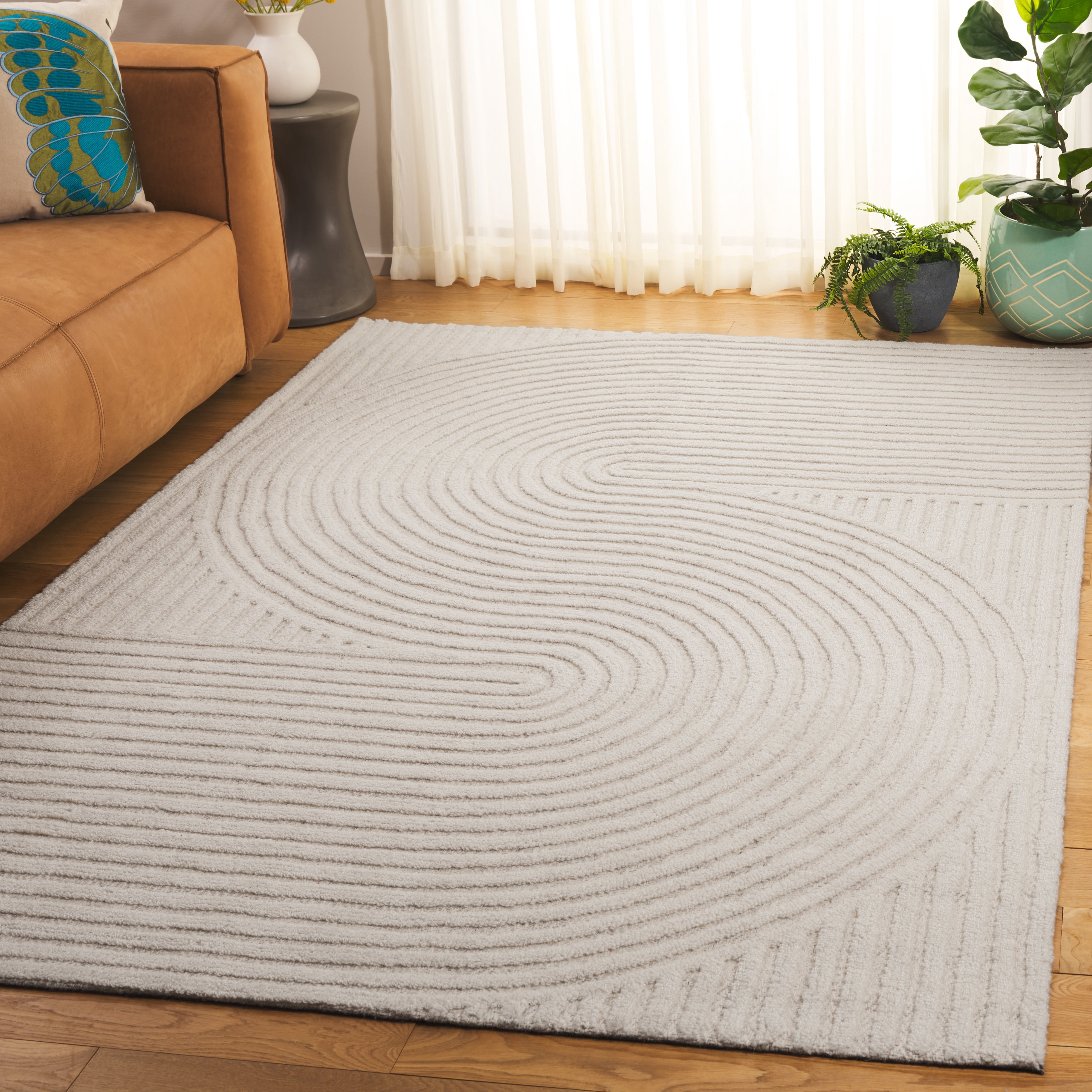 SAFAVIEH Southampton Landen Abstract Area Rug, Ivory, 6' x 6' Square
