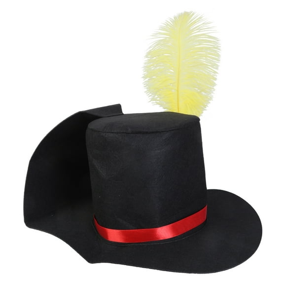 Yokua Elegant Black Festive Party Hat Soft with Yellow Feather for Holiday