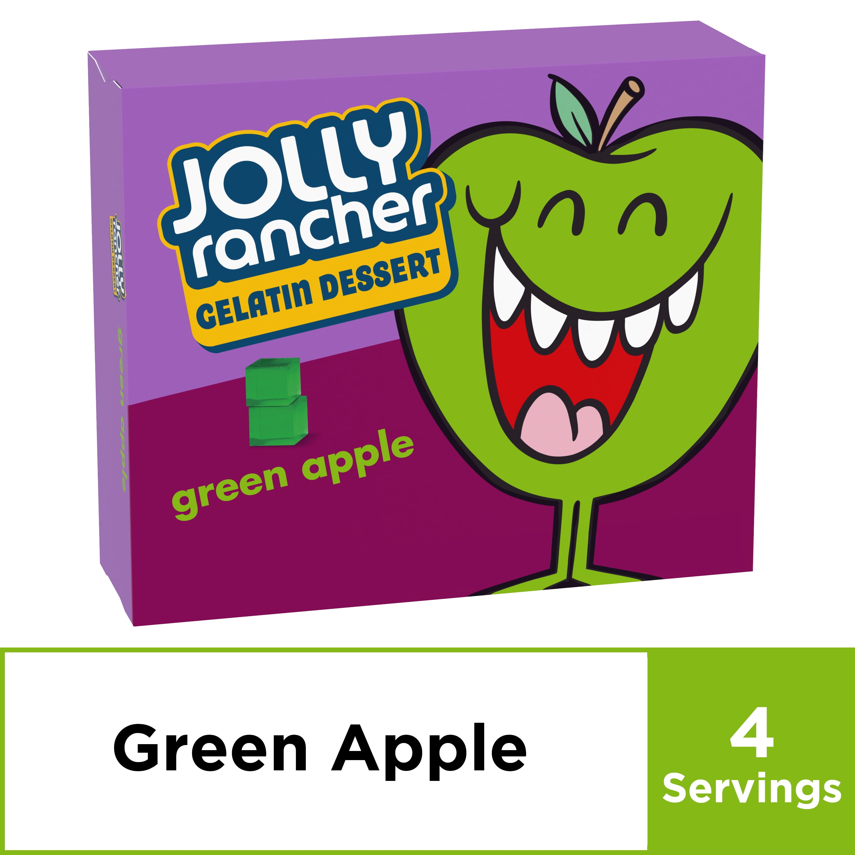 Jolly Rancher Sour Green Apple Gelatin Dessert, 3 oz Box