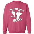 thumbnail image 2 of OXI Crewneck Sweatshirt - I'm Just Here For The Boos, Basic Casual Sweatshirts for Men's and Women Fleece Sweatshirt Long Sleeve - Safety Pink 2X-Large, 2 of 2