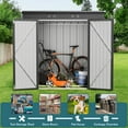 thumbnail image 5 of 6 x 4 Outdoor Storage Shed, Lofka Metal Shed with Lockable Double Doors for Backyard Lawn, Bike Garage, Gray, 5 of 11