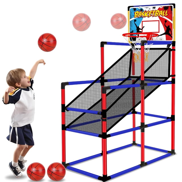 Set de juego de baloncesto Arcade Basytodio 63 con 3 pelotas de 3 a 12 años