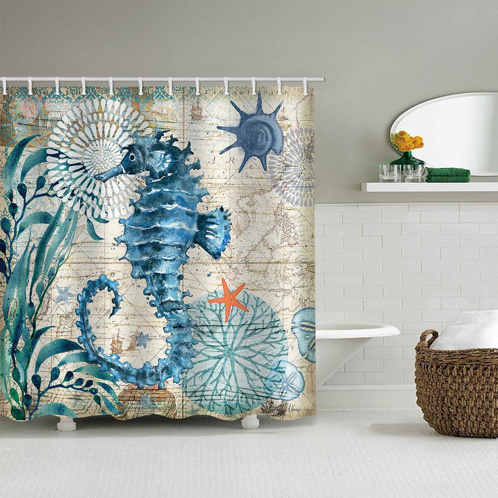 Shower Curtain Waterproof Polyester Fabric Bath Curtains 12 Rustproof