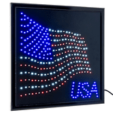 American Art Decor Patriotic Flag Framed LED Sign, 20x20, Patriotic ...