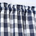 thumbnail image 3 of LingStar Cafe Curtains 24 Inch, Buffalo Plaid Design Short Tier Curtains for Kitchen Bathroom Window Curtain, Gingham Check Yarn Dyed Half Window Treatment,Blue/White, Set of 2, 3 of 6