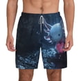 thumbnail image 2 of Picia Heart Axolotl pattern Mens Swim Trunks with Compression Liner Stretch Beach Shorts Quick Dry with Zipper Pockets No-Chafing Board Shorts-Large, 2 of 9