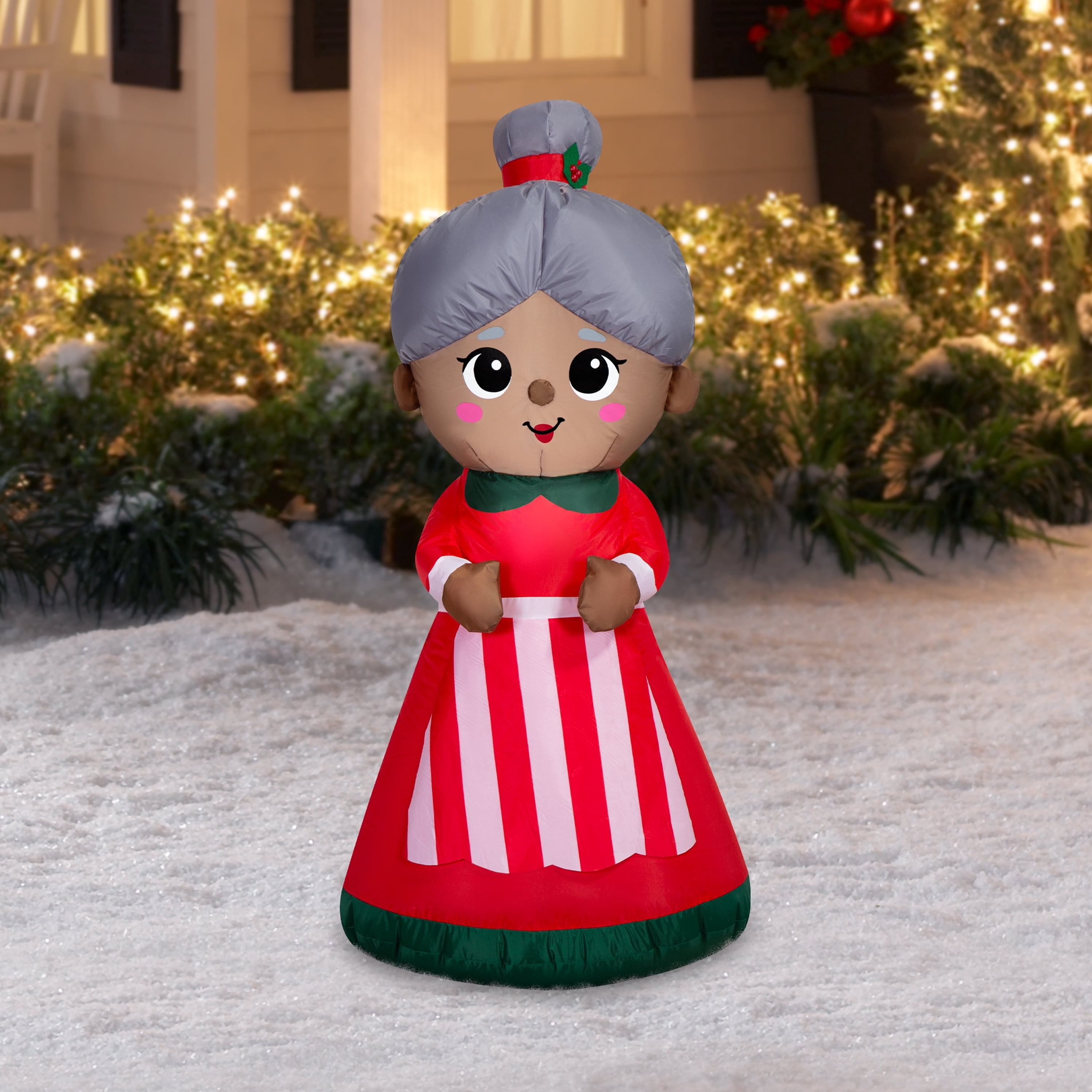 Multicolor Mrs. Claus Christmas Airblown Yard Inflatable, 4', by Holiday Time