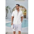 thumbnail image 2 of COOFANDY Mens Button Down Shirt Short Sleeve Casual Shirts Linen Textured Summer Beach Shirts, 2 of 6