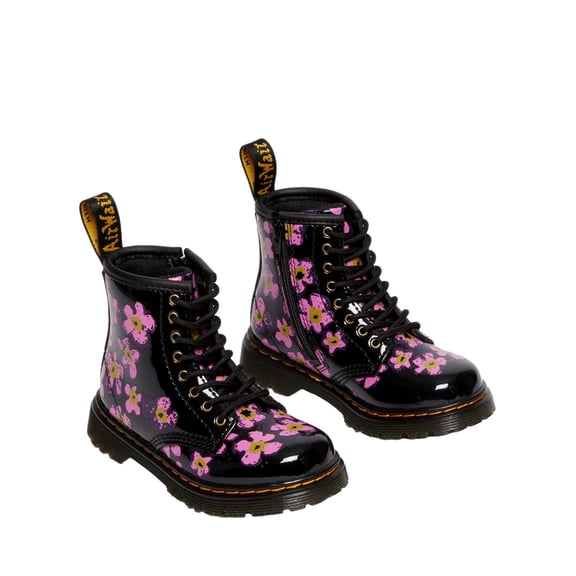 Dr. Marten's 1460 Boots Black Floral  31316001 Toddler Size 7