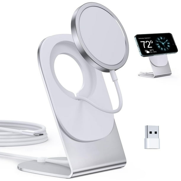 TXXTOL Cargador inalámbrico magnético Cargador Mag-Safe para iPhone 16/15/14/13/12 Series Soporte/almohadilla de carga inalámbrica con imán convertible con adaptador de 20 W Cable de 5 pies para iPhon