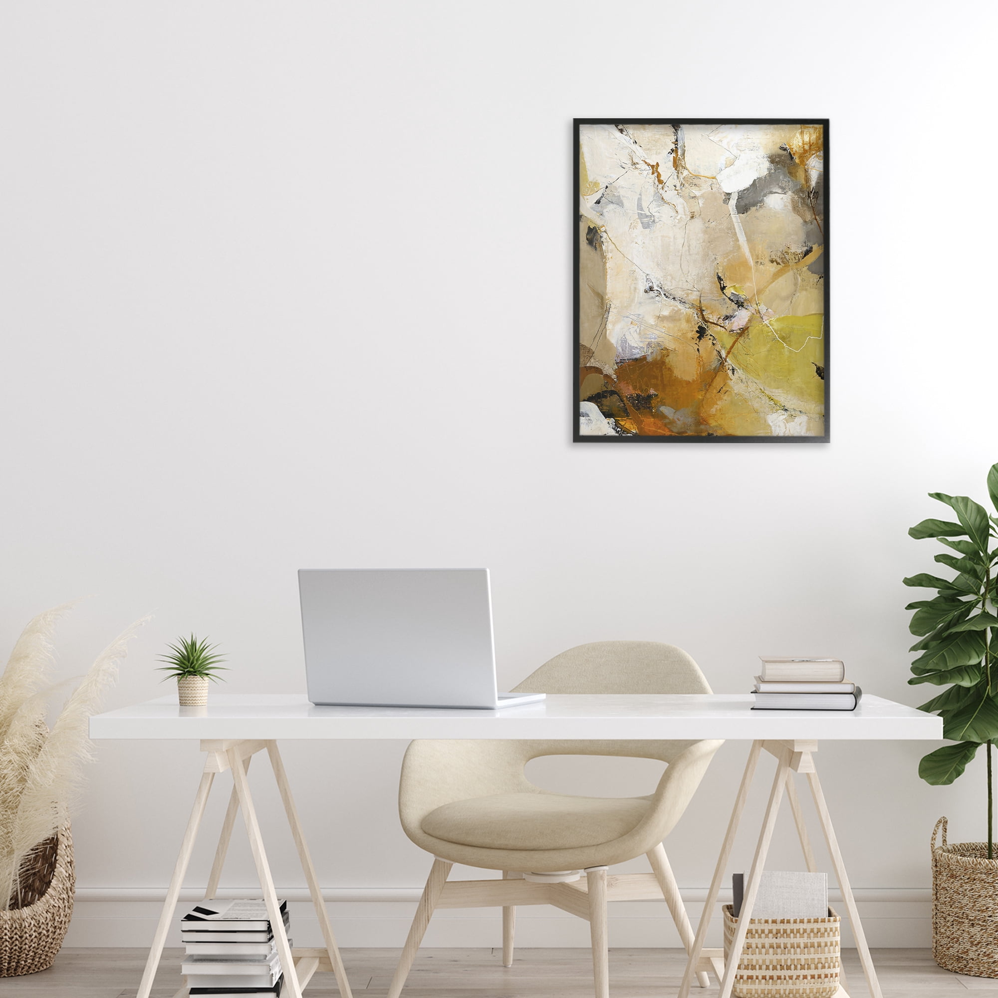 Stupell Industries Warm Earth Tones In Motion Black Framed Giclee Art, design by Design Fabrikken