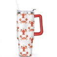 thumbnail image 2 of Cup with Handle and Straws 40 oz Vacuum Insulated Cute Crab Marine Adorable Travel Coffee Mug Birthday Present for Men Dad Son Husband Gifts for Him/Her Water Bottle, 2 of 7