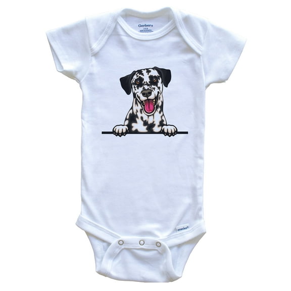 Dalmatian Dog Breed Cute Baby Bodysuit v2, 0-3 months white