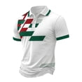 thumbnail image 4 of Polo Shirts for Men Men's Short Sleeve Button Down Polo Shirt Italian Flag Print Comfort Fit Casual Activewear Top Lightweight Breathable White L, 4 of 4